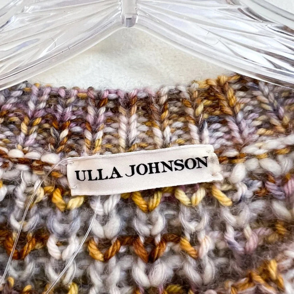 Ulla Johnson Rosina Colorful Puff Sleeve Crew Neck Alpaca Blend Knit Sweater M/L - Picture 8 of 12